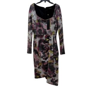 NWT Kobi Halperin Leah Floral Full Sequins Dress Small S Formal Wedding Guest